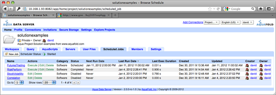 Aqua Data Server - Project - Scheduled Jobs