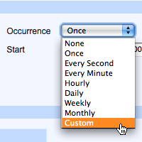 Enhanced Scheduler Occurrence Dropdown