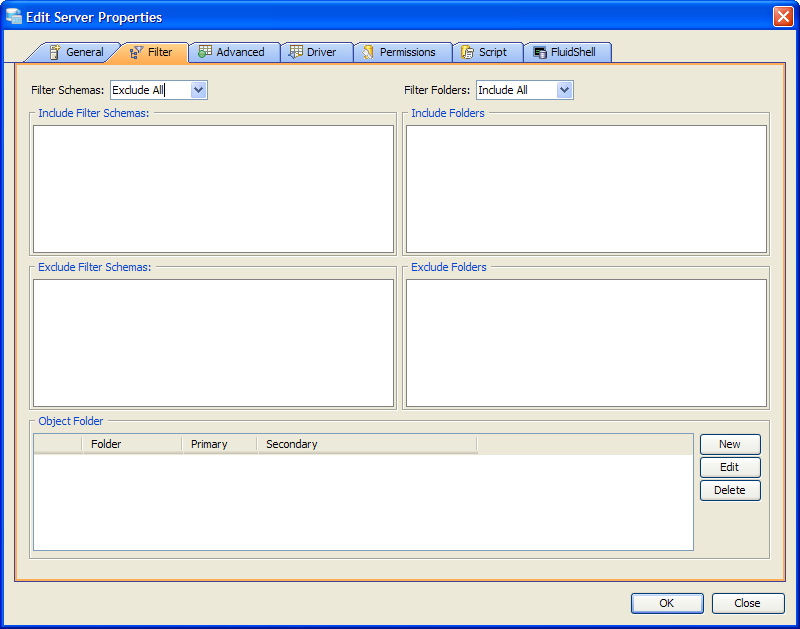 Vertica Server Registration Filters