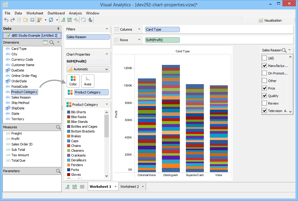Visual Analytics - Chart Properties - Color by Category