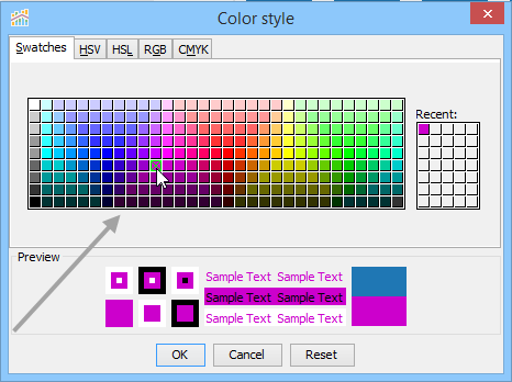 Visual Analytics - Chart Properties - Color Picker