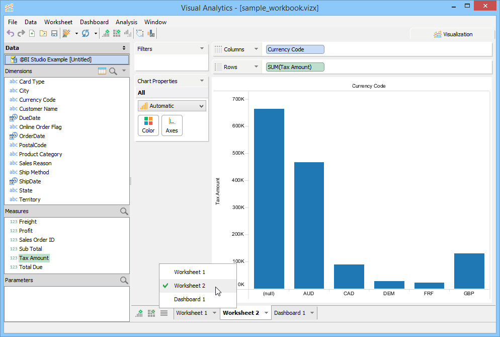 Visual Analytics - Workbook with Worksheets and Dashboard