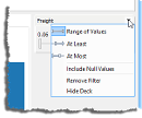 Visual Analytics - Measure - Filter Selection