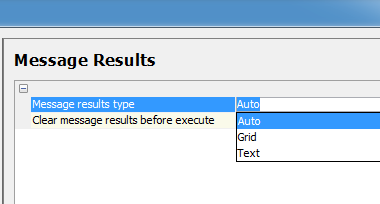 Query Analyzer Message Results Type