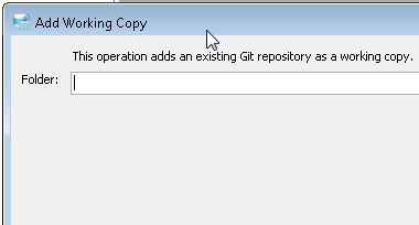 Git - Add Working Copy