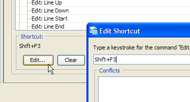 Edit Shortcuts