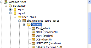 SQL Database (Azure) - Schema Browsing