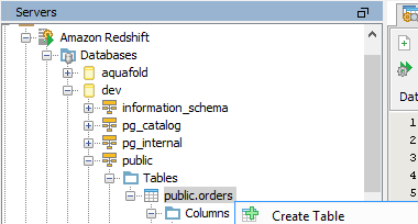 Amazon Redshift - Schema Browsing