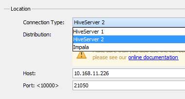 HiveServer1, HiveServer2 and Impala Support