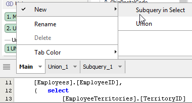 Query Builder Subquery Support