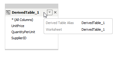 Query Builder Derived Table