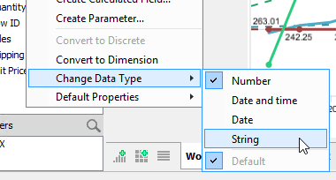 Visual Analytics - Change Data Types on the Fly