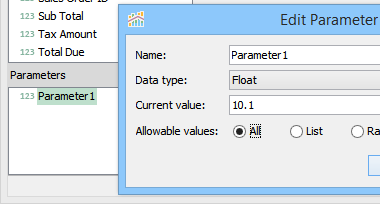 Parameter Allowable Values: All