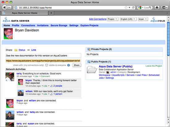 Aqua Data Server - Collaboration Tools