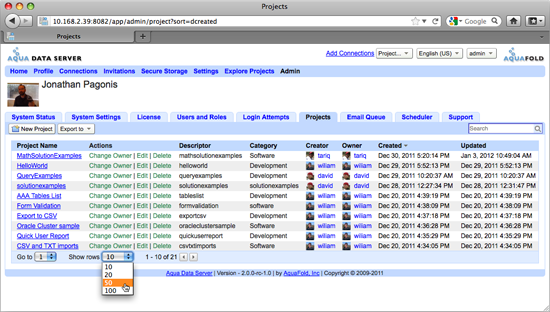 Aqua Data Server - Pagination Navigator