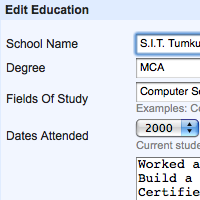 Profile - Edit Education