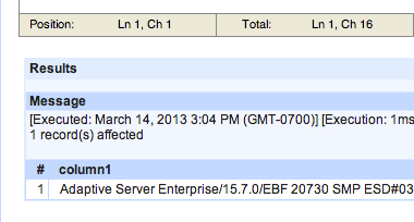 Sybase ASE 15.7 Support
