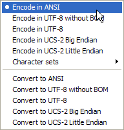 Generate Script ER Model - encoding as shown by Notepad ++