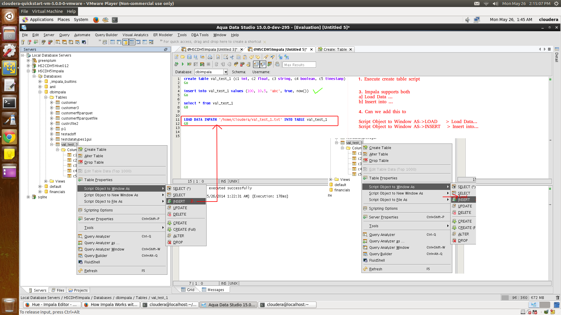 #12197: Impala- Support for Load and Insert statement | Aqua Data Studio