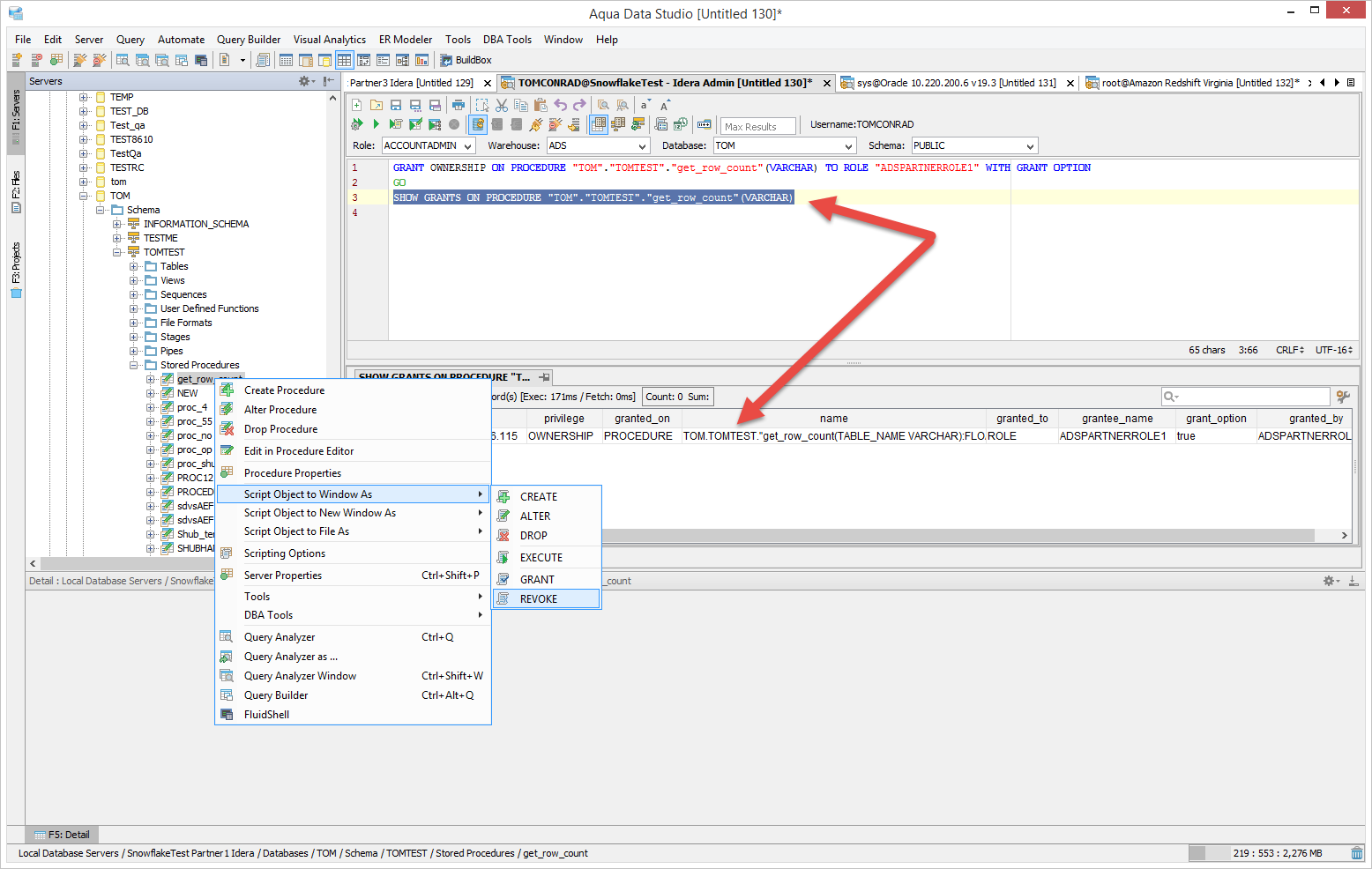 #15799: Snowflake schema tree does not show Procedures. | Aqua Data Studio