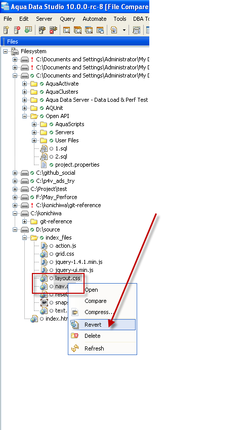 aqua data studio direct output to a file