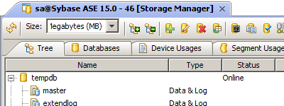 Sybase DBA Tools - Storage Manager