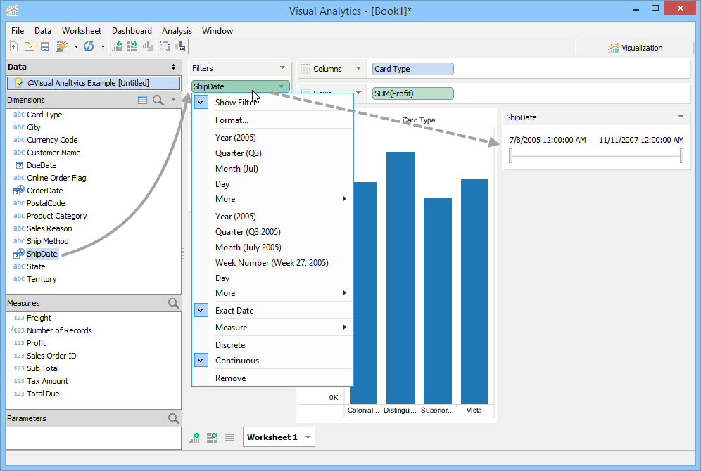 Visual Analytics - Filter - Date Filter