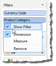 Visual Analytics - Show Filter