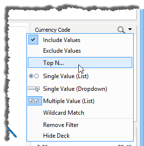 Visual Analytics - Dimension Filter - Top N