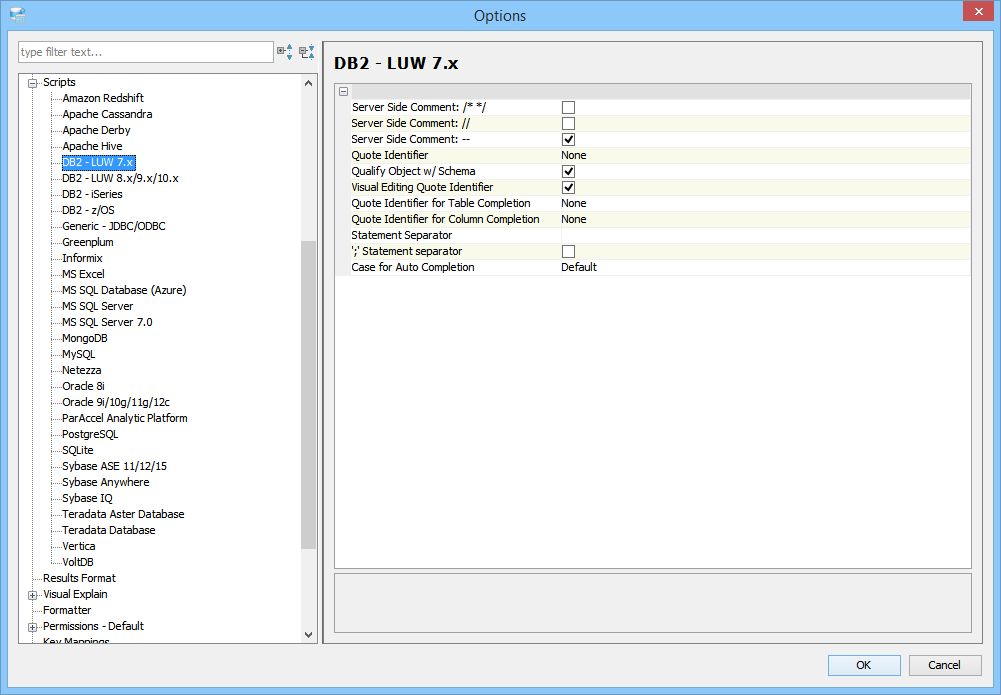 Script options. Teradata SQL Assistant. Informix Интерфейс. Informix СУБД. Teradata SQL Assistant код.