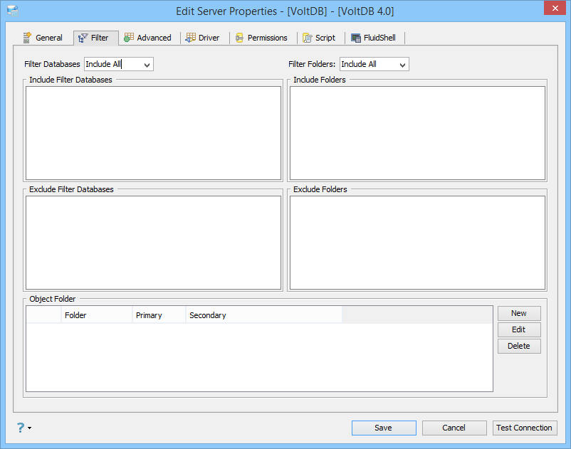 VoltDB Server Registration Filters
