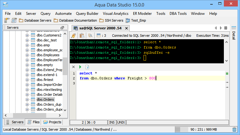 aqua data studio dbms output