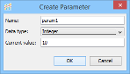 Visual Analytics - Create Parameter Dialog