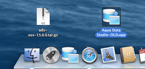 If you've already installed a previous version of Aqua Data Studio, it is best to rename the old version (the package unarchives to Aqua Data Studio.app)