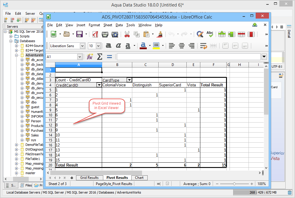 9. Pivot Grid viewed in Excel viewer