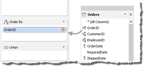 Query Builder - Drag Column to Order By