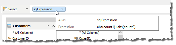 Query Builder - Select - SQL Expression in Deck