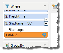 Query Builder - Filter Logic - Orange