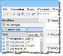 Query Builder Database Chosen from Choose Database Dialog