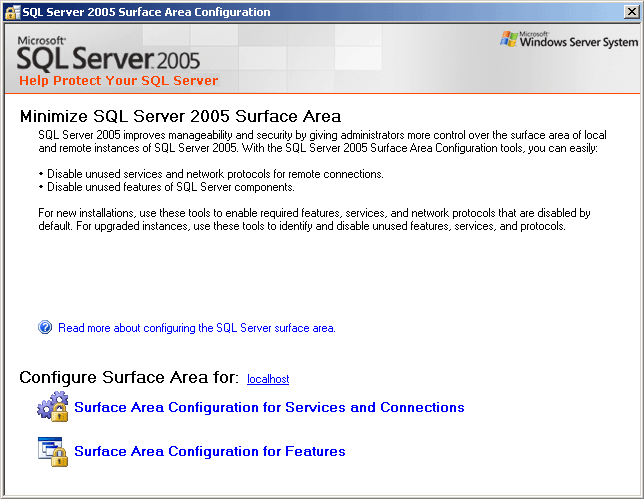 SQL Server Express Surface Area