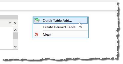 Query Builder - Quick Table Add Menu