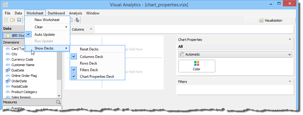 Visual Analytics - Reorganizing Workspace