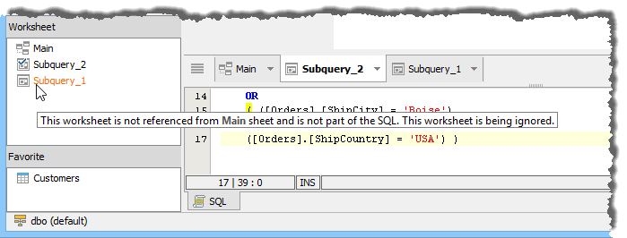 Query Builder - Subquery Not in Use - Orange