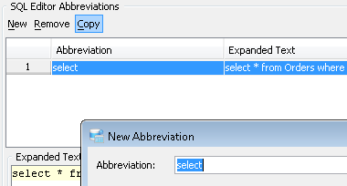 Editor Abbreviation Copy