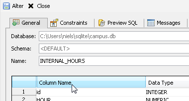 SQLite - Visual Editing