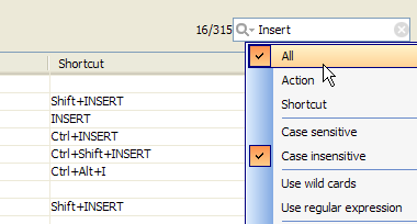 Keymap Quick Filter