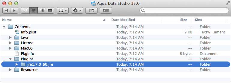 Aqua Data Studio v15 OS X bundled with Java 1.7