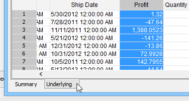 Visual Analytics - View Underlying Data